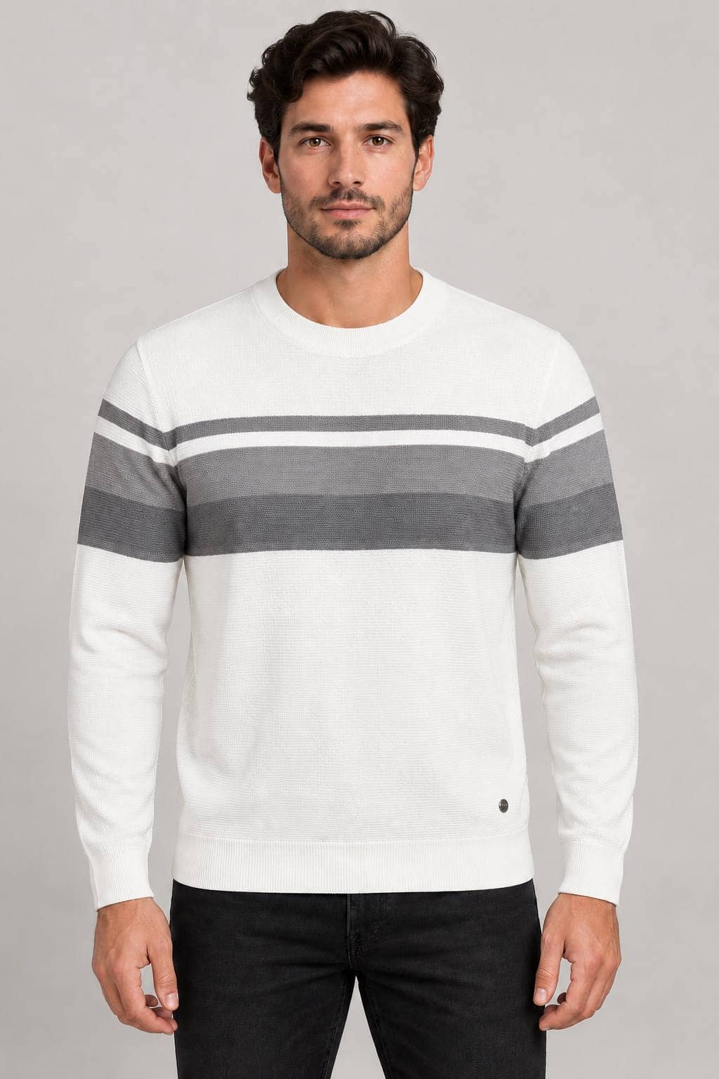 M.Pescarolo China Sweater 55339 / white_grey / M 1