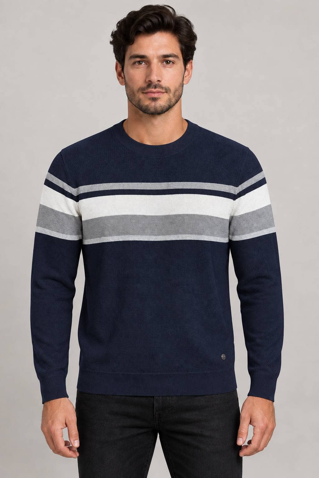 M.Pescarolo China Sweater 55339 / white_grey / M 5