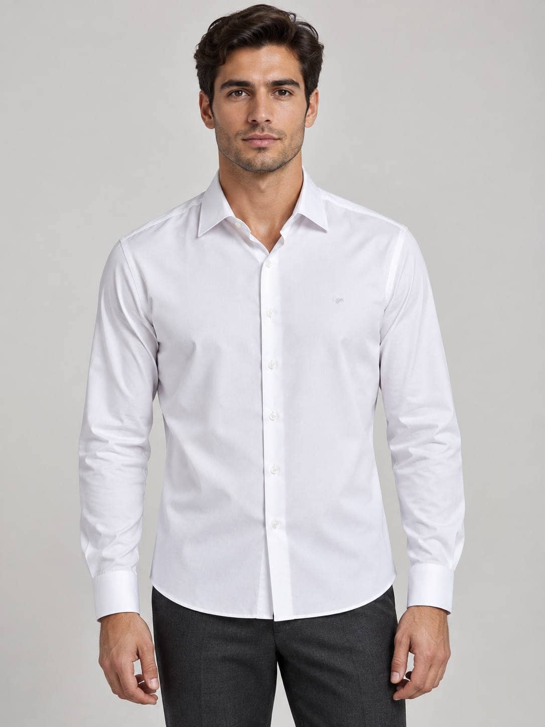 L.Piana china Rubashka 1704 / white / L 1