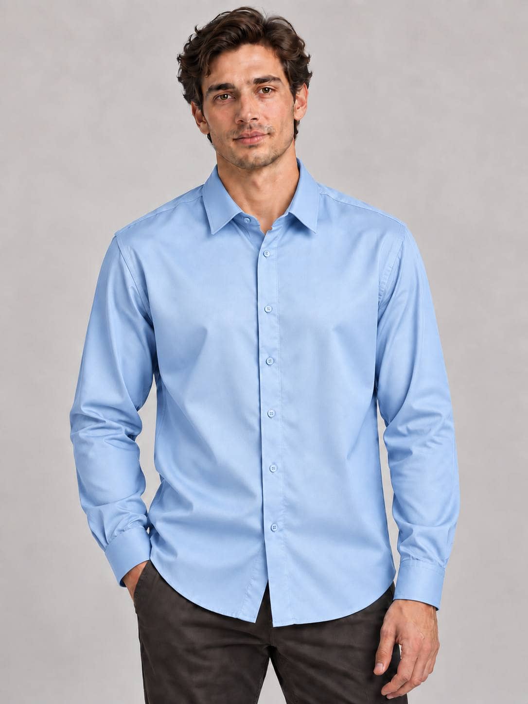 D'ferroUomo China Rubashka DU250516 / L.Blue / 3XL 1