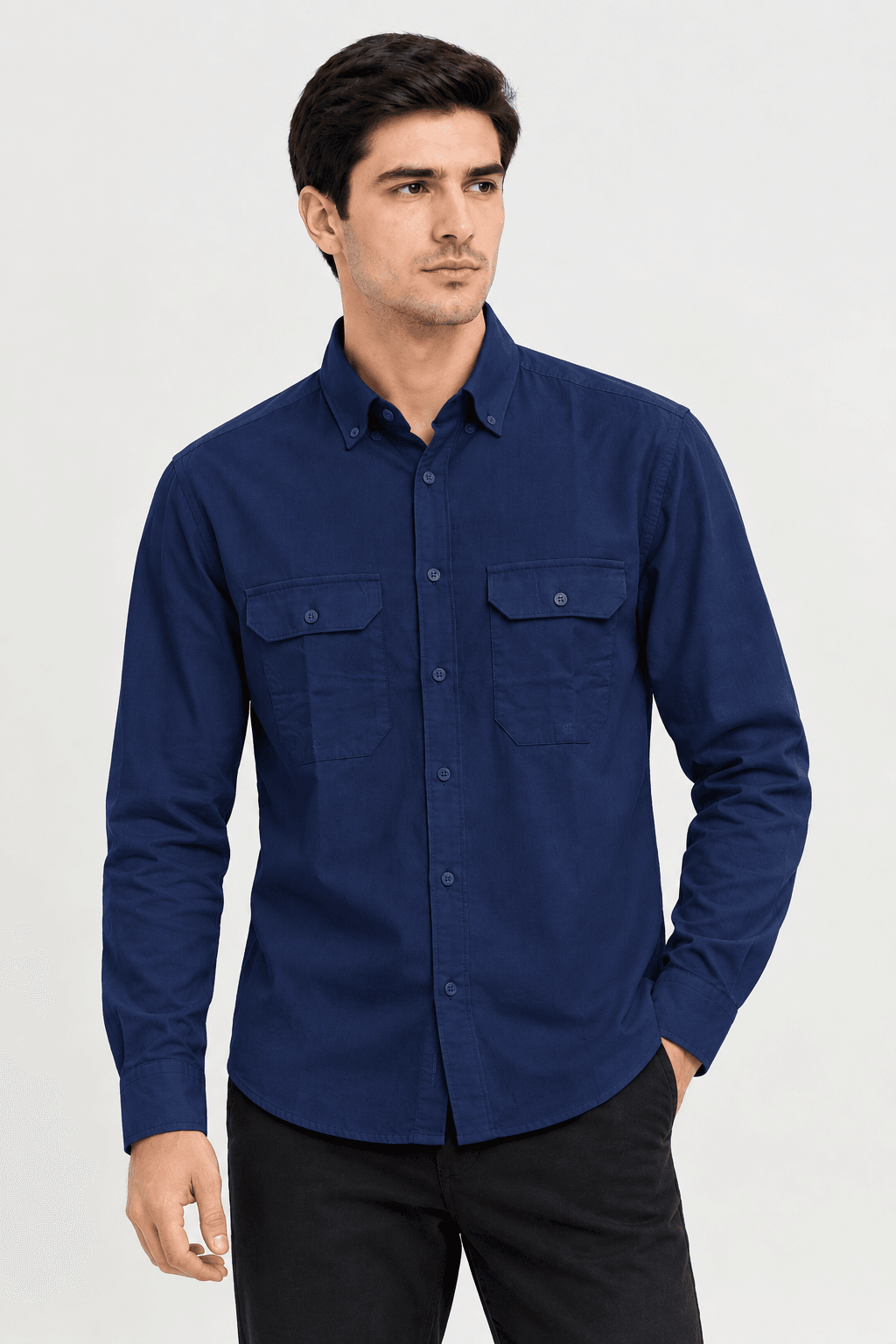 D'ferro Uomo China Rubashka DU250525 / D.blue / L