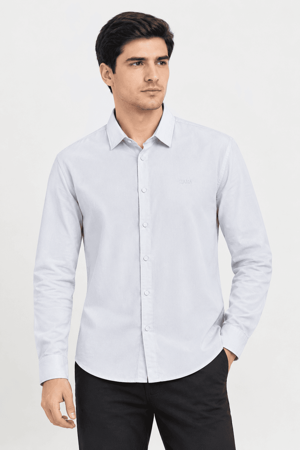 ZARA China Rubashka 429#. / white / 3XL